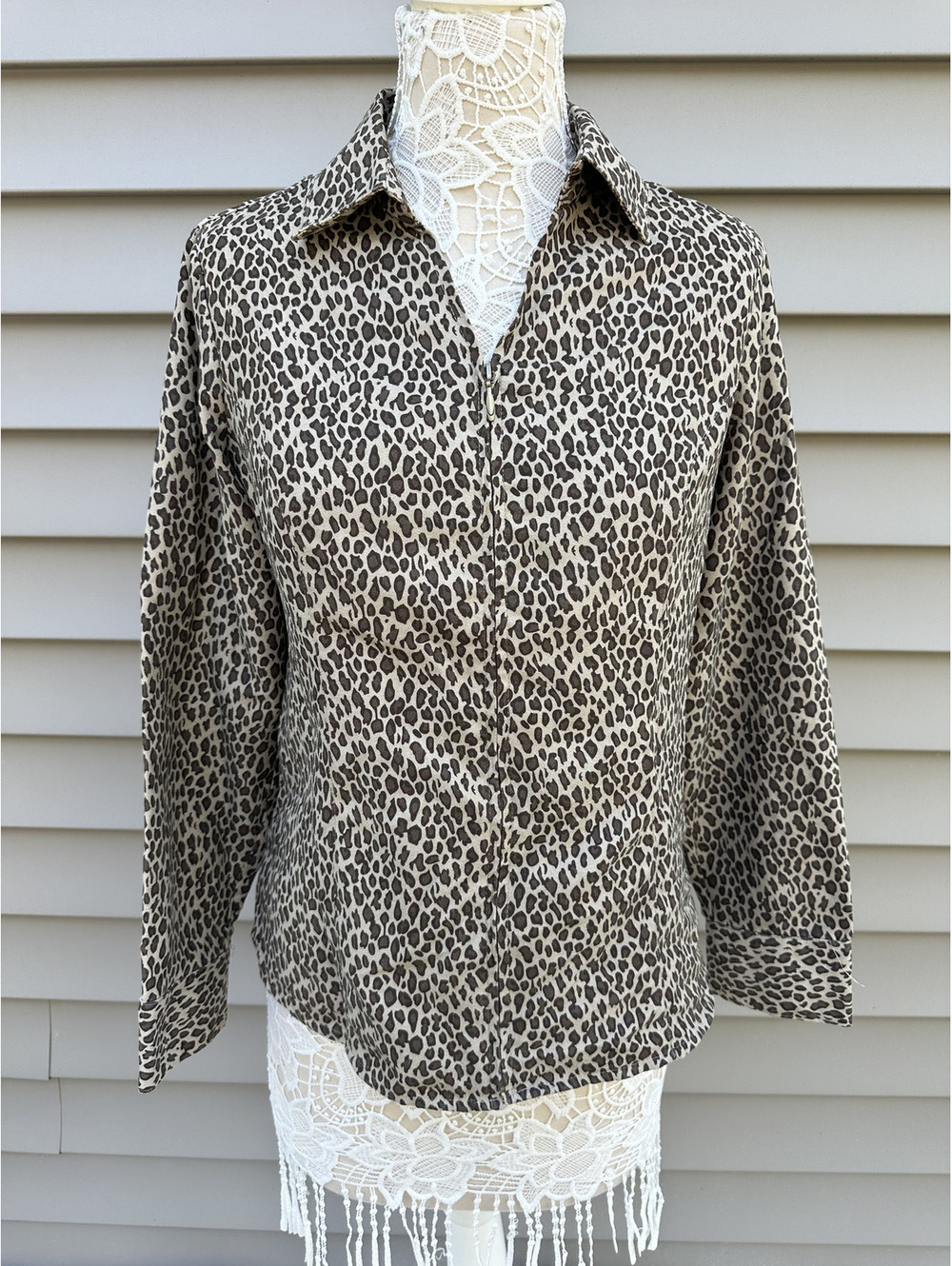 Croft & Barrow Animal Print Button Up Blouse
